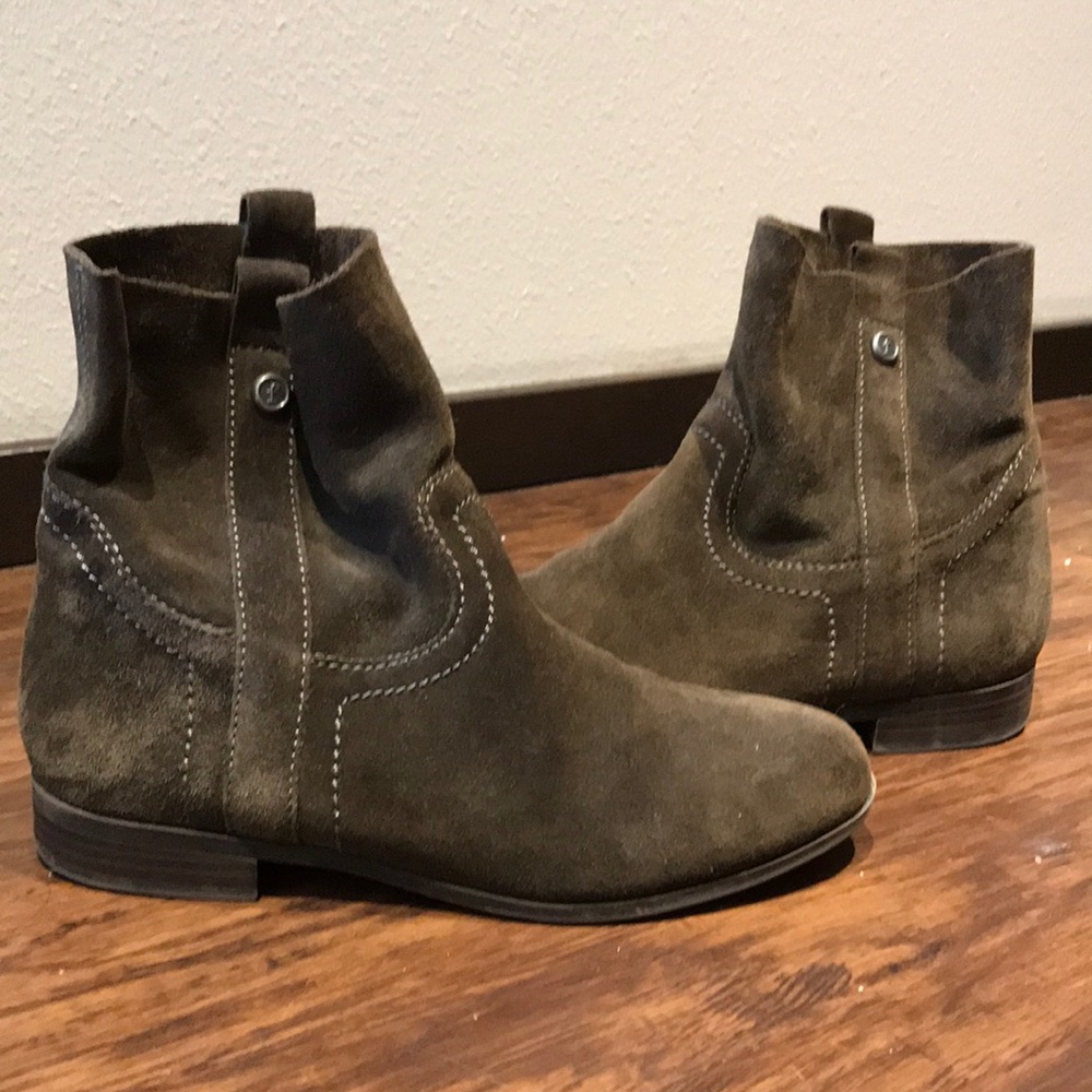 Frye brand grey/brown suede boots size 7